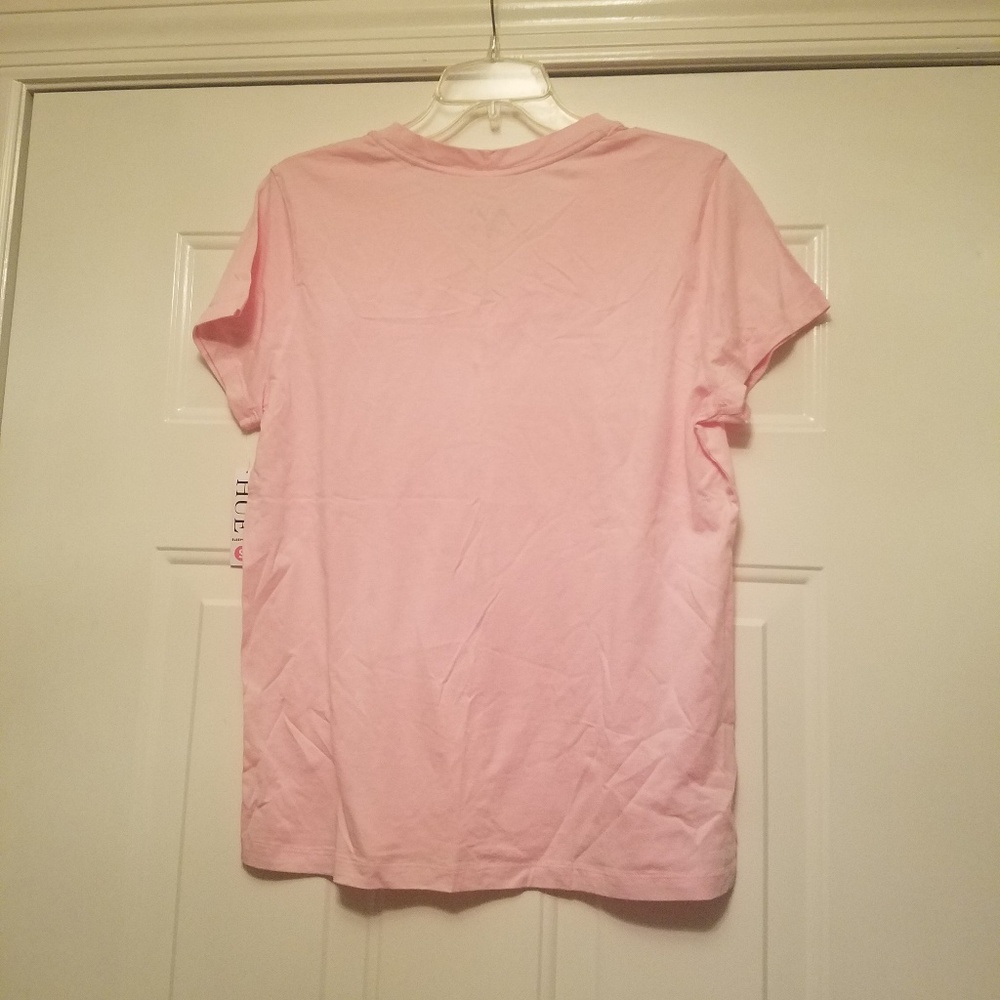 Hue V-neck Pink Sleep Shirt Small New - Picture 3 of 4